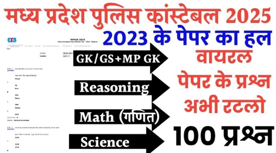 MP Police Constable 2025: Complete Important Questions & Answers