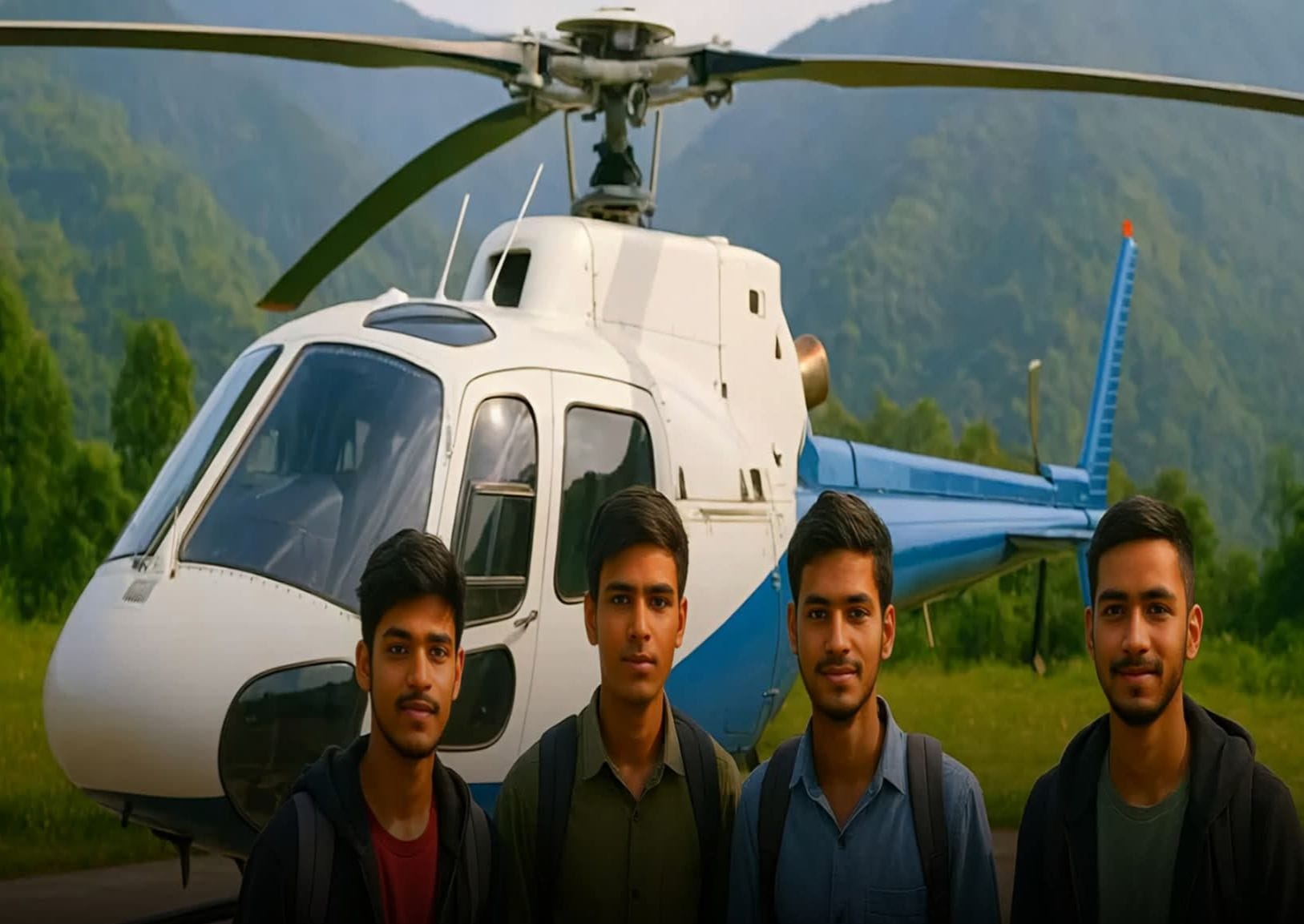 हिम्मत की उड़ान: चार दोस्तों ने हेलिकॉप्टर से पहुँचकर दी परीक्षा, बनी मिसाल